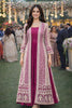 Stunning Magenta Heavy Embroidered Chinon Party Wear Gown with Jacket