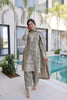 Elegant Grey Silk Embroidered Straight Cut Salwar Suit with Matching Dupatta