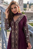 Stylish Wine Chinon Heavy Embroidered Anarkali Suit with Dupatta for Wedding