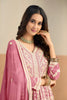 Lovely Pink Faux Georgette Embroidered Semi-Stitched Anarkali Suit with Dupatta