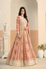 Vibrant Orange Faux Georgette Embroidered Semi-Stitched Anarkali Suit with Dupatta
