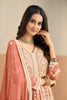 Vibrant Orange Faux Georgette Embroidered Semi-Stitched Anarkali Suit with Dupatta