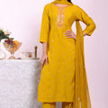 Fancy Mustard Yellow Poly Silk Embroidered Readymade Salwar Suit with Dupatta for Women