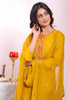 Fancy Mustard Yellow Poly Silk Embroidered Readymade Salwar Suit with Dupatta for Women