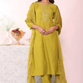 Unique Olive Green Poly Silk Embroidered Readymade Salwar Suit with Dupatta for Women