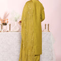 Unique Olive Green Poly Silk Embroidered Readymade Salwar Suit with Dupatta for Women