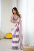Lavender White Tie-Dye Saree Sequin Border Party Wear Saree