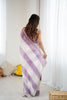 Lavender White Tie-Dye Saree Sequin Border Party Wear Saree