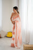 Peach Cream Tie-Dye Saree with Sequin Border Party Wear Saree