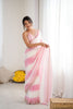 Pink White Tie-Dye Saree Sequin Border Designer Party Wear Saree