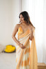 Golden Peach Ombre Designer Saree Zari Border Party Wear