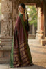 Maroon Traditional Silk Saree with Green Zari Border Saree