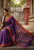 Purple Traditional Silk Saree with Red Gold Zari Border Saree