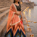 Superb Multicolor Printed Art Silk Embroidered Semi-Stitched Wedding Wear Lehenga Choli with Dupatta