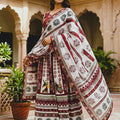 Beautiful Maroon and Off White Cotton Rayon Printed Lehenga Choli with Dupatta