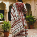 Beautiful Maroon and Off White Cotton Rayon Printed Lehenga Choli with Dupatta