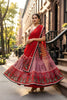 Stunning Red Cotton Rayon Printed Lehenga Choli with Designer Dupatta