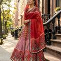 Stunning Red Cotton Rayon Printed Lehenga Choli with Designer Dupatta