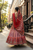 Stunning Red Cotton Rayon Printed Lehenga Choli with Designer Dupatta