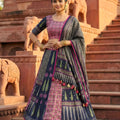 Charming Navy Blue and Pink Printed Cotton Rayon Lehenga Choli with Dupatta for Women