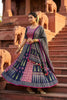 Charming Navy Blue and Pink Printed Cotton Rayon Lehenga Choli with Dupatta for Women