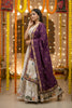 Designer Cream Printed Cotton Rayon Lehenga Choli Set with Purple Dupatta