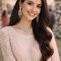 Lovely Pink Embroidered Straight Cut Salwar Suit with Dupatta for Wedding