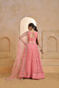 Stunning Pink Butterfly Net Embroidered Lehenga Choli with Dupatta for Women