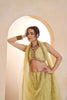 Stylish Yellow Butterfly Net Embroidered Lehenga Choli with Dupatta for Women