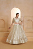 Trendy Off White Butterfly Net Embroidered Lehenga Choli with Dupatta for Wedding