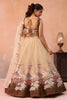 Trendy Beige and Brown Semi-Stitched Net Embroidered Lehenga Choli with Dupatta