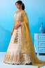 Amazing Cream Semi-Stitched Embroidered Lehenga Choli with Mustard Yellow Dupatta