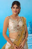 Amazing Cream Semi-Stitched Embroidered Lehenga Choli with Mustard Yellow Dupatta
