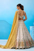 Amazing Cream Semi-Stitched Embroidered Lehenga Choli with Mustard Yellow Dupatta