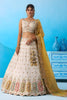 Amazing Cream Semi-Stitched Embroidered Lehenga Choli with Mustard Yellow Dupatta