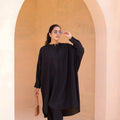 Fancy Black Cotton  Co-Ord Set with Straight Pants for Casual and Office Wear