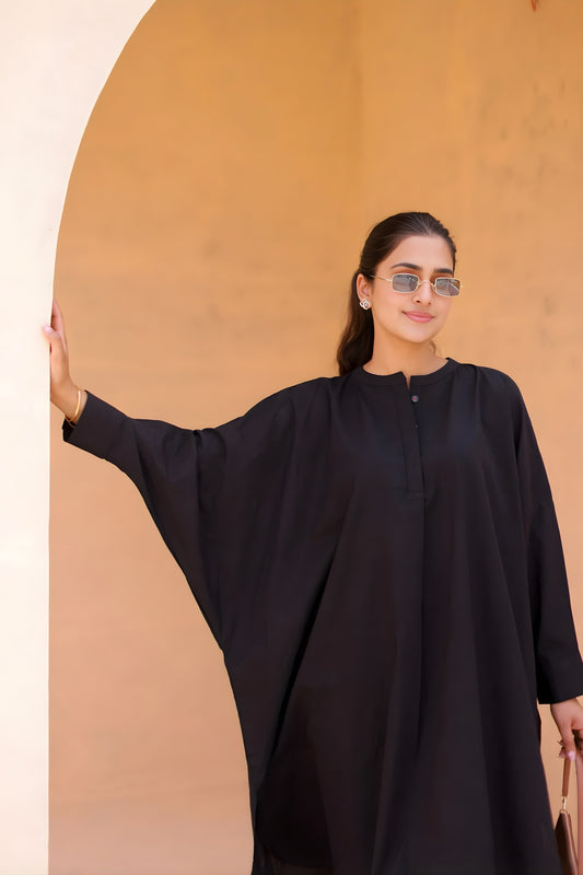 Fancy Black Cotton  Co-Ord Set with Straight Pants for Casual and Office Wear