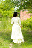 Outstanding Off-White Cotton Co-Ord Set with V-Neck 3/4 Sleeve Kurta and Straight Pants