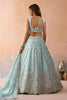 Graceful Sky Blue Tissue Embroidered Wedding Lehenga Choli with Dupatta