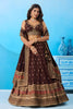 Adorable Chocolate Brown Chinon Embroidered Lehenga Choli with Dupatta