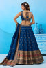 Wonderful Navy Blue Chinon Embroidered Lehenga Choli with Dupatta