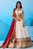 Stylish White Chinon Embroidered Wedding Lehenga Choli with Red Dupatta
