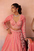 Fancy Peach Tissue Embroidered Wedding Lehenga Choli with Dupatta