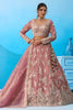 Lovable Dusty Pink Tissue Embroidered Lehenga Choli with Dupatta