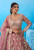 Lovable Dusty Pink Tissue Embroidered Lehenga Choli with Dupatta
