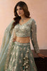 Premium Green Tissue Embroidered Wedding Lehenga Choli with Dupatta