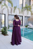 Stylish Wine Silver Crunchy Embroidered Party Wear Gown for Women