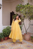 Beautiful Yellow Embroidered Cotton Casual Kurti Set with Bottom for Women