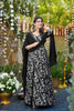 Stylish Black and White Chinon Rayon Digital Printed Casual Gown with Dupatta for Women