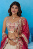 Stunning Off-White Tissue Embroidered Lehenga Choli with Red Dupatta for Women